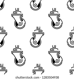 Caster Wheel Icon Seamless Pattern Vector Art Illustration