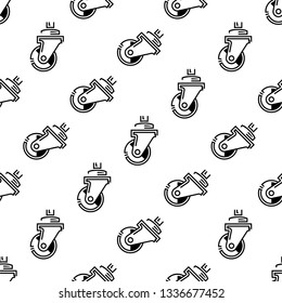 Caster Wheel Icon Seamless Pattern Vector Art Illustration