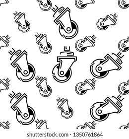 Caster Wheel Icon Seamless Pattern Vector Art Illustration