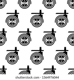 Caster Wheel Icon Seamless Pattern Vector Art Illustration
