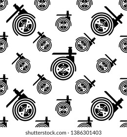 Caster Wheel Icon Seamless Pattern Vector Art Illustration