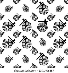 Caster Wheel Icon Seamless Pattern Vector Art Illustration