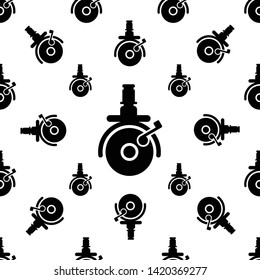 Caster Wheel Icon Seamless Pattern Vector Art Illustration