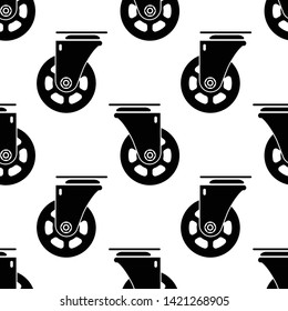 Caster Wheel Icon Seamless Pattern Vector Art Illustration