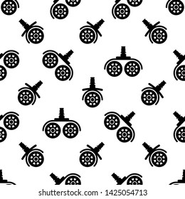 Caster Wheel Icon Seamless Pattern Vector Art Illustration