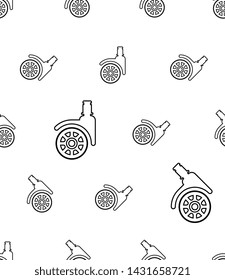 Caster Wheel Icon Seamless Pattern Vector Art Illustration