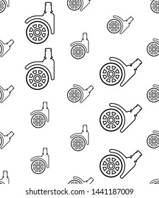 Caster Wheel Icon Seamless Pattern Vector Art Illustration