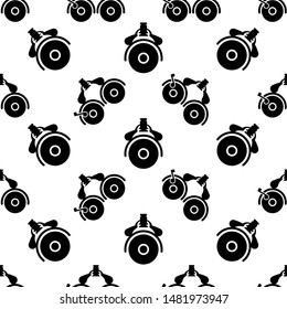 Caster Wheel Icon Seamless Pattern Vector Art Illustration