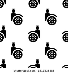 Caster Wheel Icon Seamless Pattern Vector Art Illustration