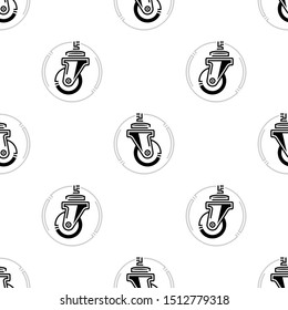 Caster Wheel Icon Seamless Pattern Vector Art Illustration