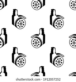 Caster Wheel Icon Seamless Pattern Vector Art Illustration