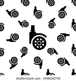Caster Wheel Icon Seamless Pattern Vector Art Illustration