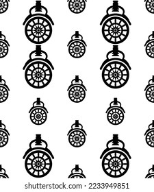 Caster Wheel Icon Seamless Pattern Vector Art Illustration