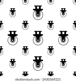 Caster Wheel Icon Seamless Pattern, Multipurpose Wheel Vector Art Illustration