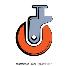Caster Wheel Icon Vector Art Illustration
