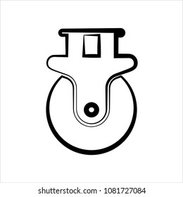Caster Wheel Icon Vector Art Illustration
