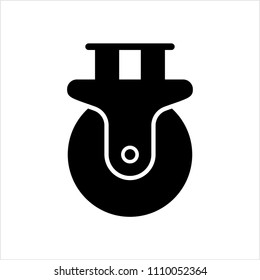 Caster Wheel Icon Vector Art Illustration