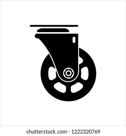 Caster Wheel Icon Vector Art Illustration