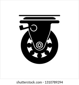Caster Wheel Icon Vector Art Illustration