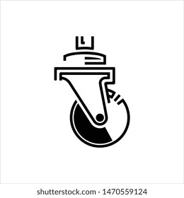Caster Wheel Icon Vector Art Illustration