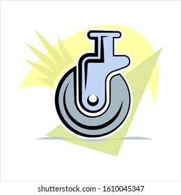 Caster Wheel Icon Vector Art Illustration