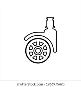 Caster Wheel Icon Vector Art Illustration