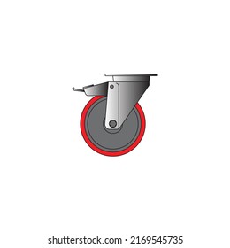 Caster Wheel - Icon Vector - Art Illustration