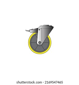 Caster Wheel - Icon Vector - Art Illustration