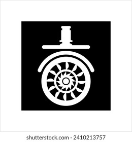 Caster Wheel Icon Vector Art Illustration