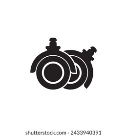 Caster Wheel Icon Vector Art Illustration