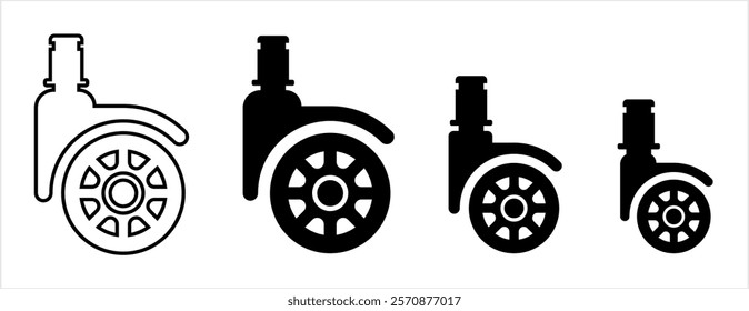 Caster Wheel Icon Vector Art Illustration