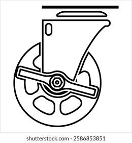 Caster Wheel Icon Vector Art Illustration