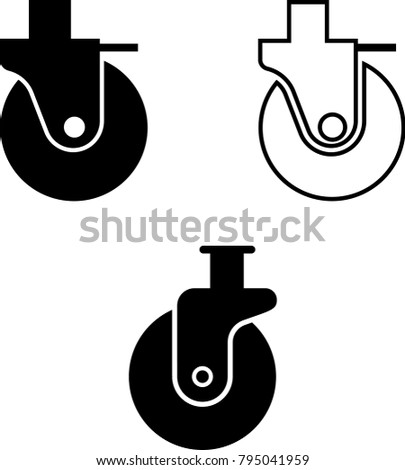 Caster Wheel Icon Vector Art Illustration