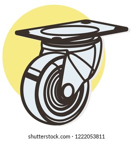 Caster Wheel Illustration EPS 10 File