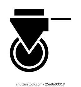 Caster wheel with lock. Concept of mobility, stability, and control.