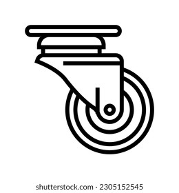 casters wheel hardware furniture fitting line icon vector. casters wheel hardware furniture fitting sign. isolated contour symbol black illustration