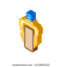 casters wheel hardware furniture fitting isometric icon vector. casters wheel hardware furniture fitting sign. isolated symbol illustration