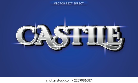 castile 3D text silver color vector file