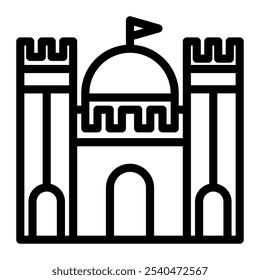 Castile Icon in Outline Style. Line Art. Isolated on White Background