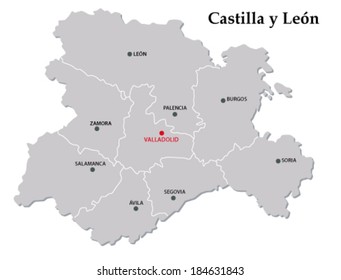 castile and leon administrative map