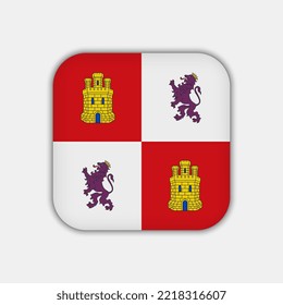 Castile and Leon flag, autonomous community of Spain. Vector illustration.