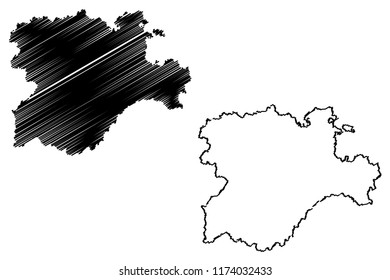 Castile and Leon (Kingdom of Spain, Autonomous community) map vector illustration, scribble sketch Castile-Leon map