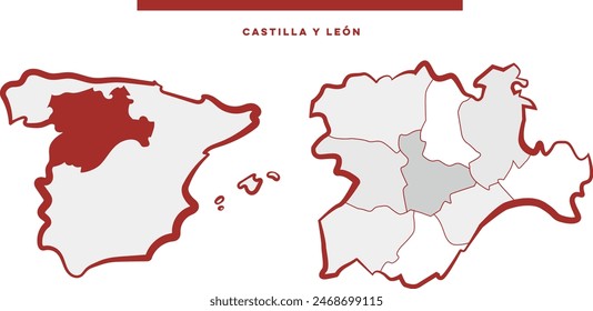 Castilla y Leon, Map, Spain