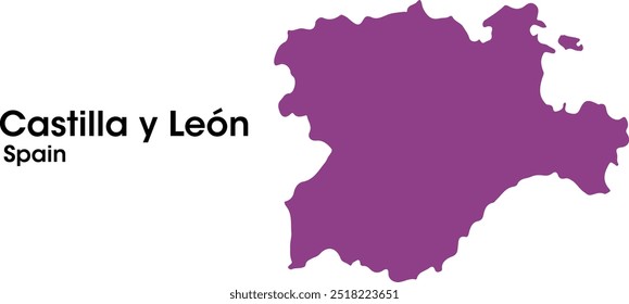 castilla y leon spain mapa em vetores