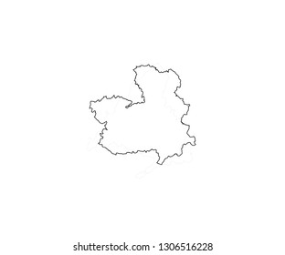 Castilla-La Mancha outline map Spain region 