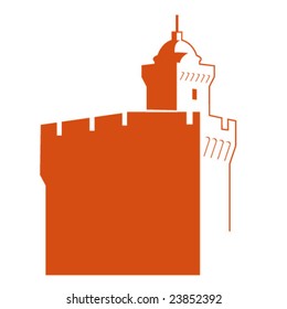 Castillet Perpignan vector illustration