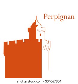 Castillet Perpignan vector illustration