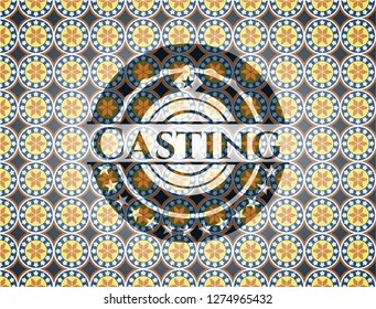 Casting arabic badge background. Arabesque decoration.