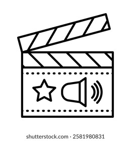 Casting call icon Black and white logo