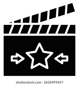 Casting call icon Flat outline fill black and white